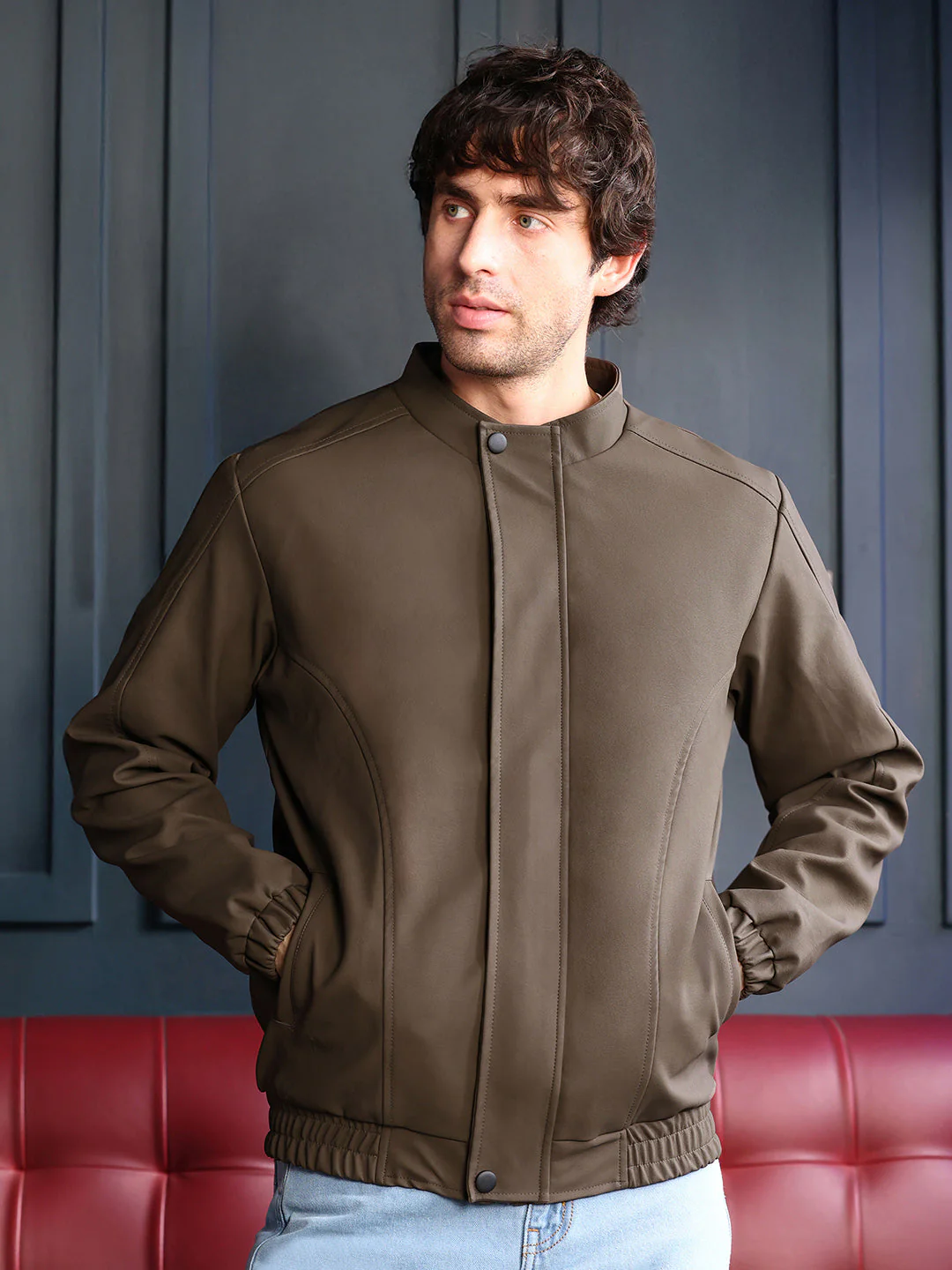 Coated Panel-Stitch Rider Jacket - Image 2