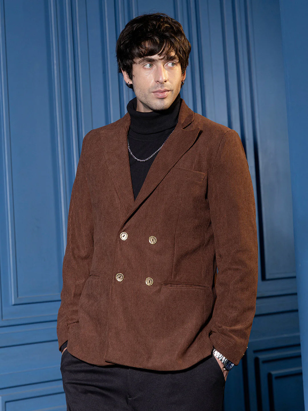 Double-Breasted Corduroy Blazer - Image 3