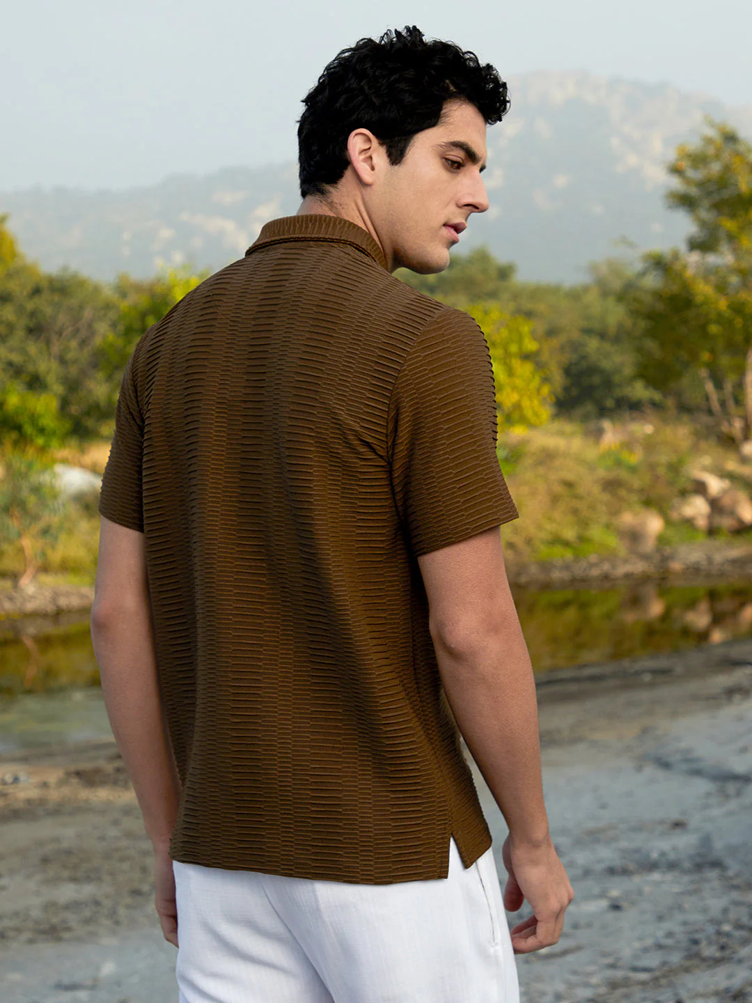 Flatten-Ruched Polo T-Shirt - Image 4
