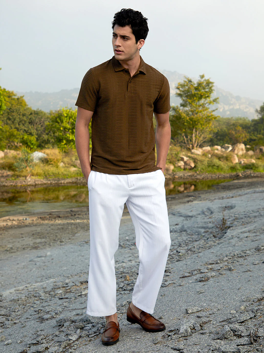 Flatten-Ruched Polo T-Shirt - Image 5
