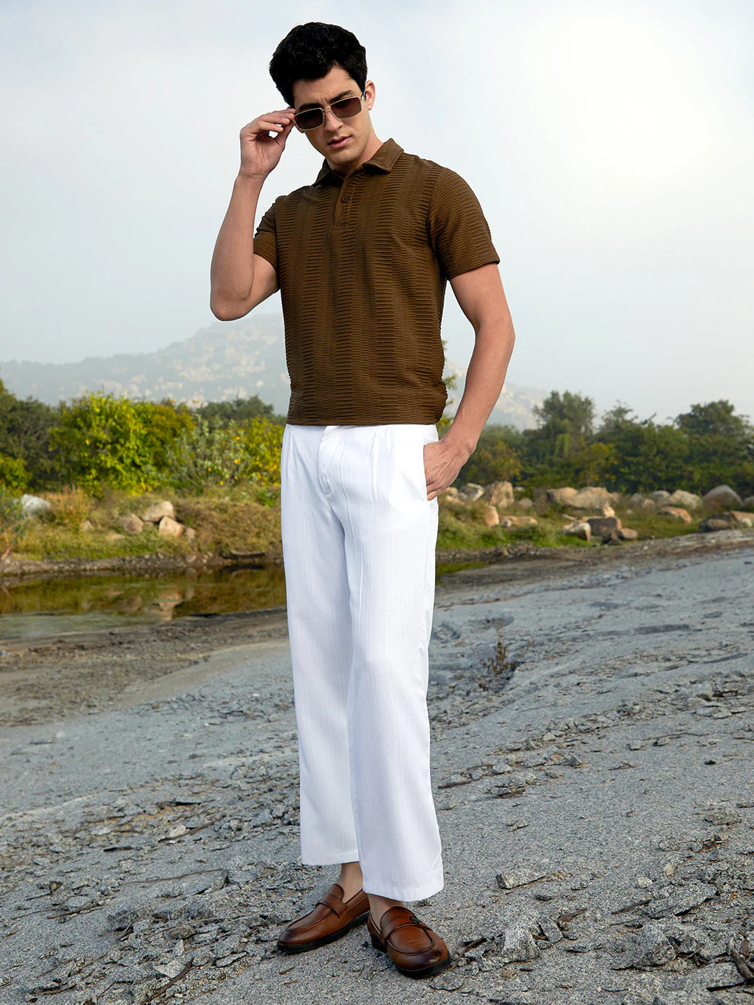 Flatten-Ruched Polo T-Shirt - Image 6