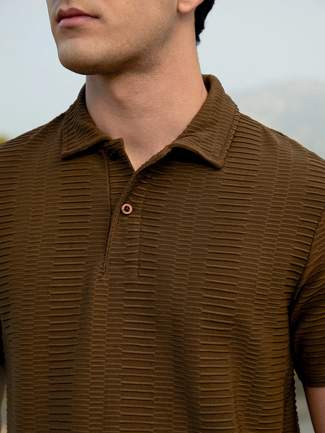 Flatten-Ruched Polo T-Shirt - Image 7