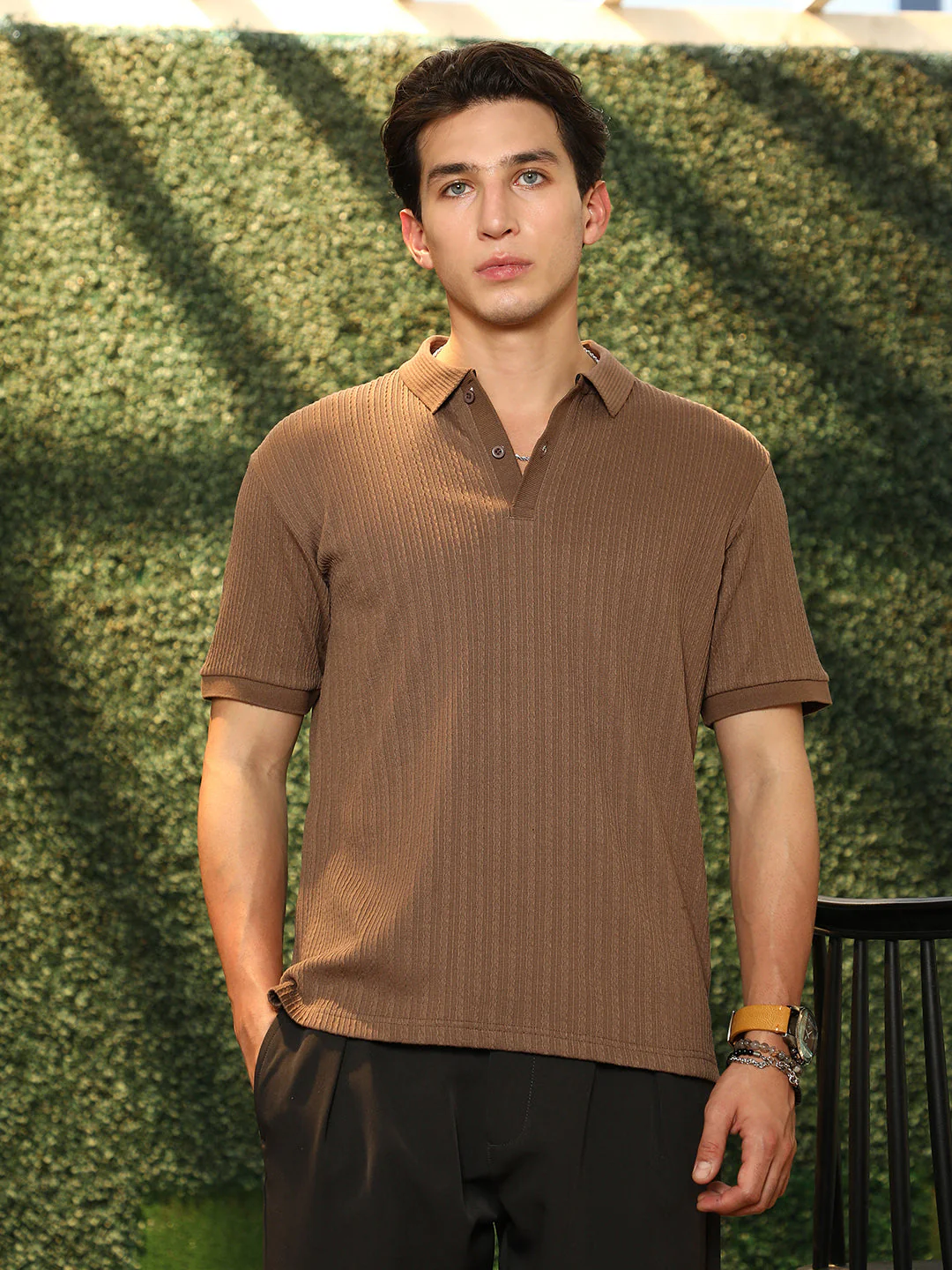 Furrow-Tactile Polo T-Shirt - Image 2