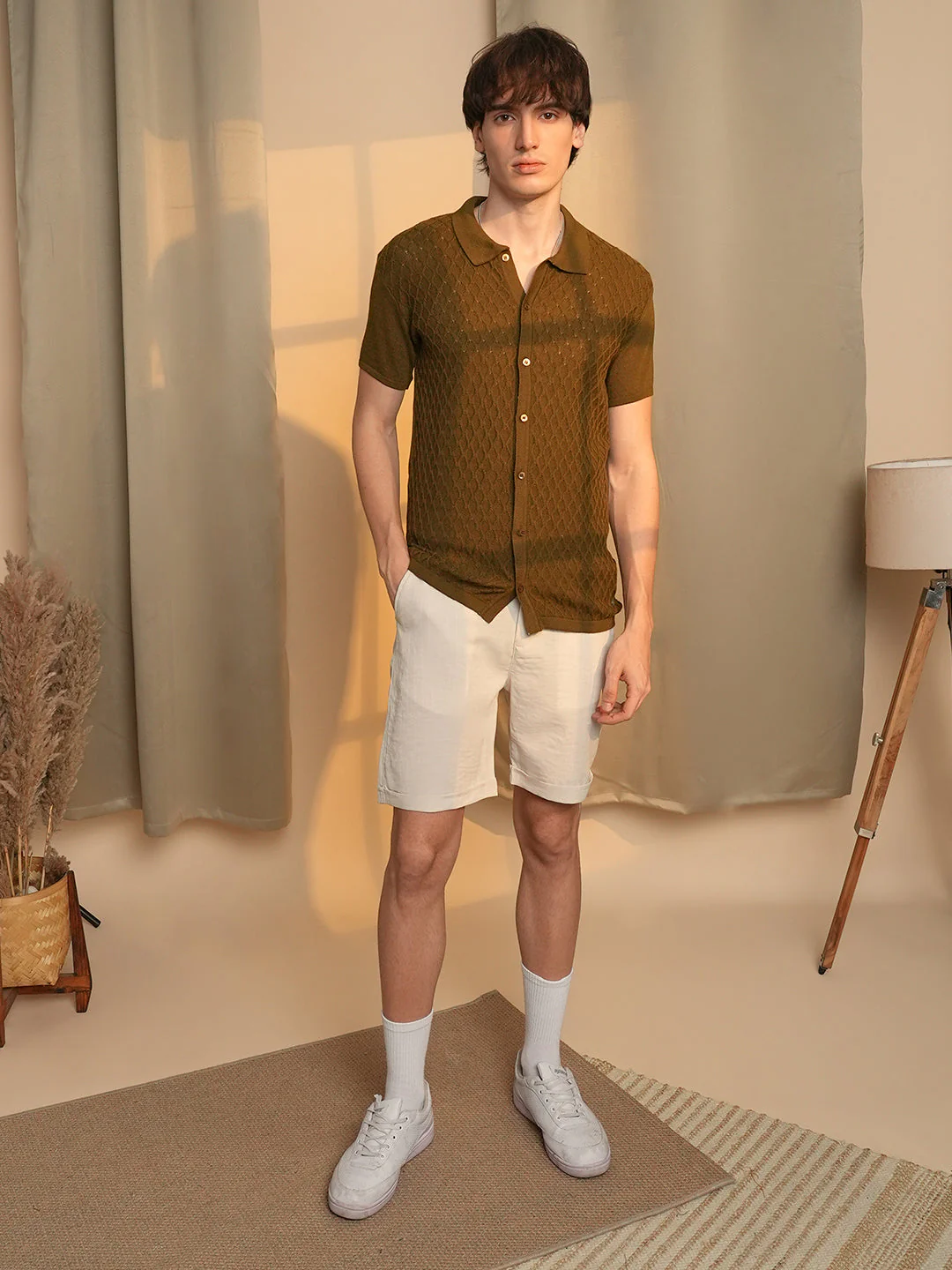 Harlequin-Textured Knit Shirt - Image 5