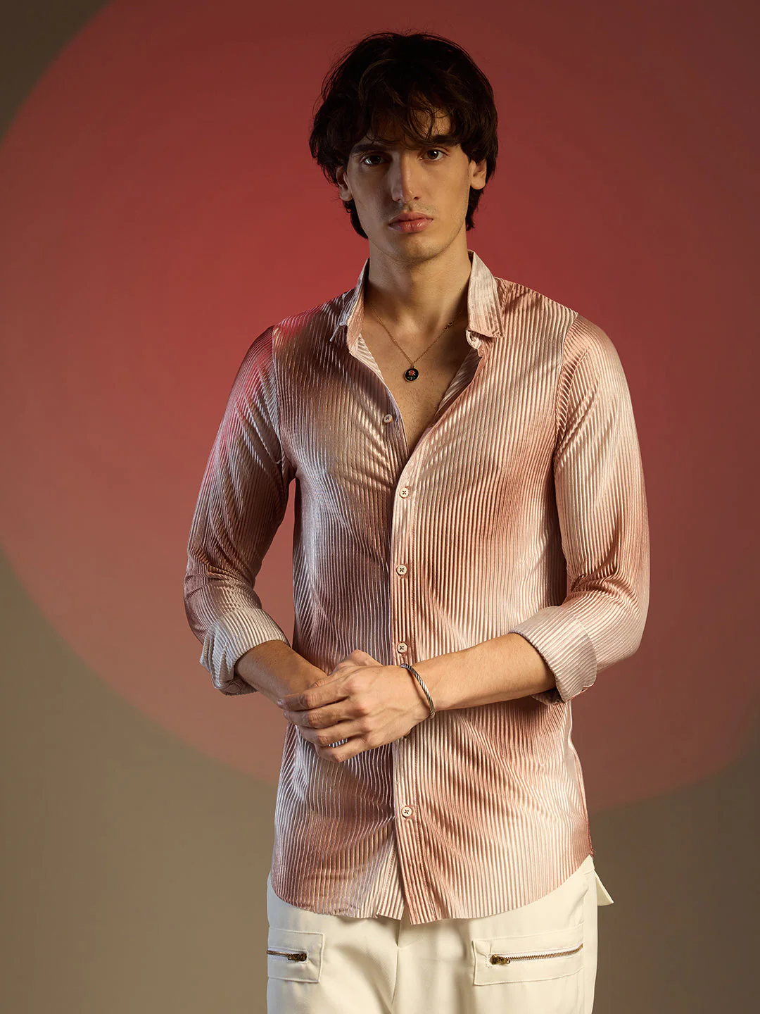 Ombre-Pleated Shirt - Image 2