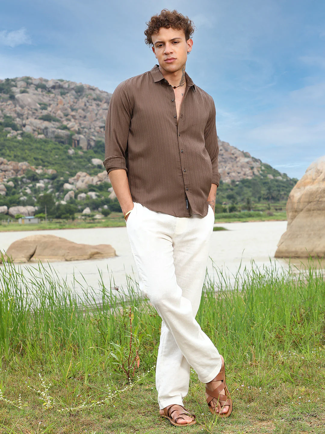 Self-Design Striped Shirt - Image 5