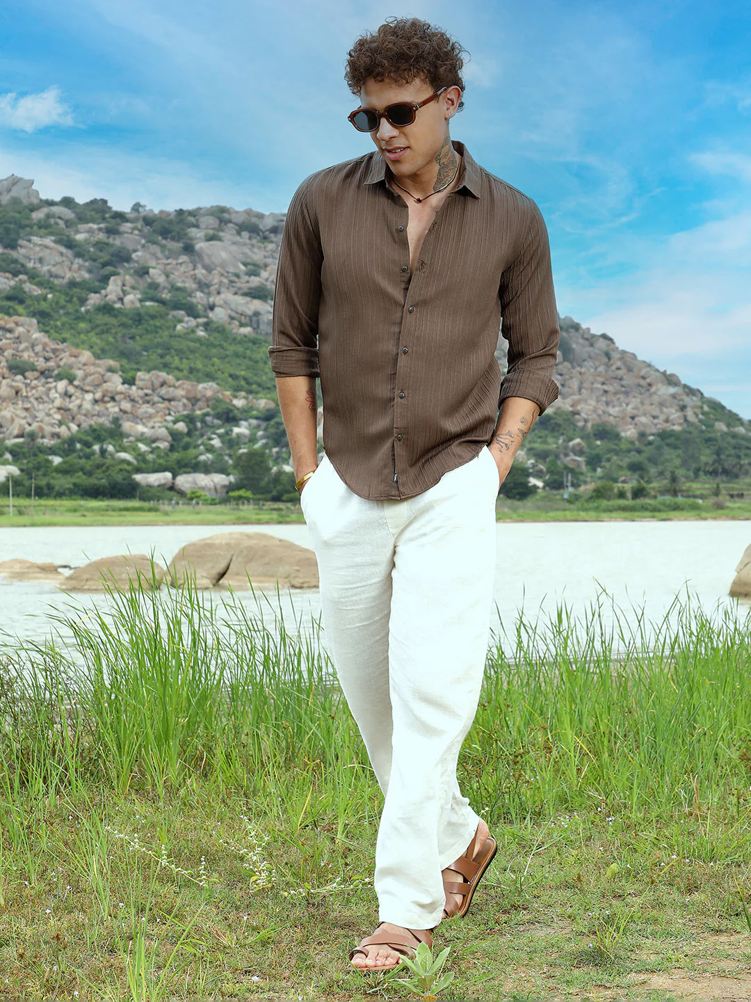 Self-Design Striped Shirt - Image 6