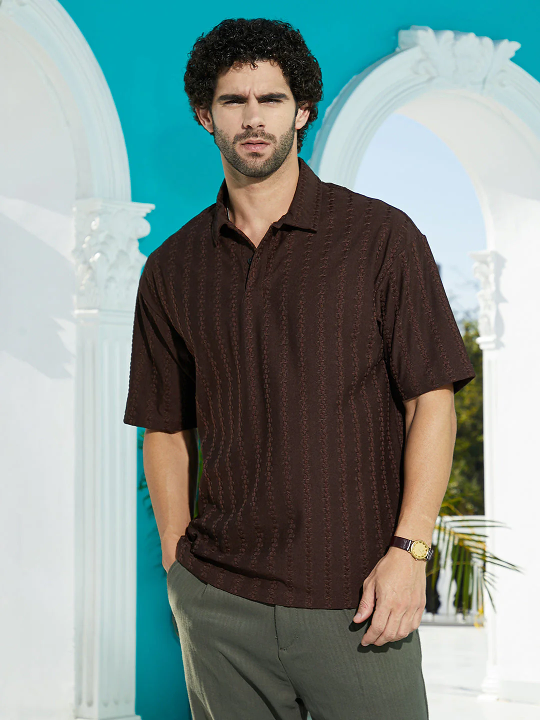 Spiralknot-Tactile Oversized Polo T-Shirt - Image 2