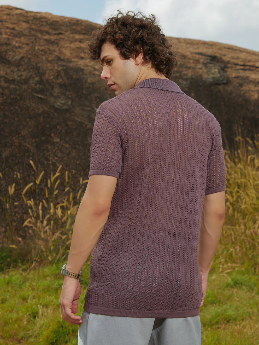 Stripe-Knit Polo Shirt - Image 4