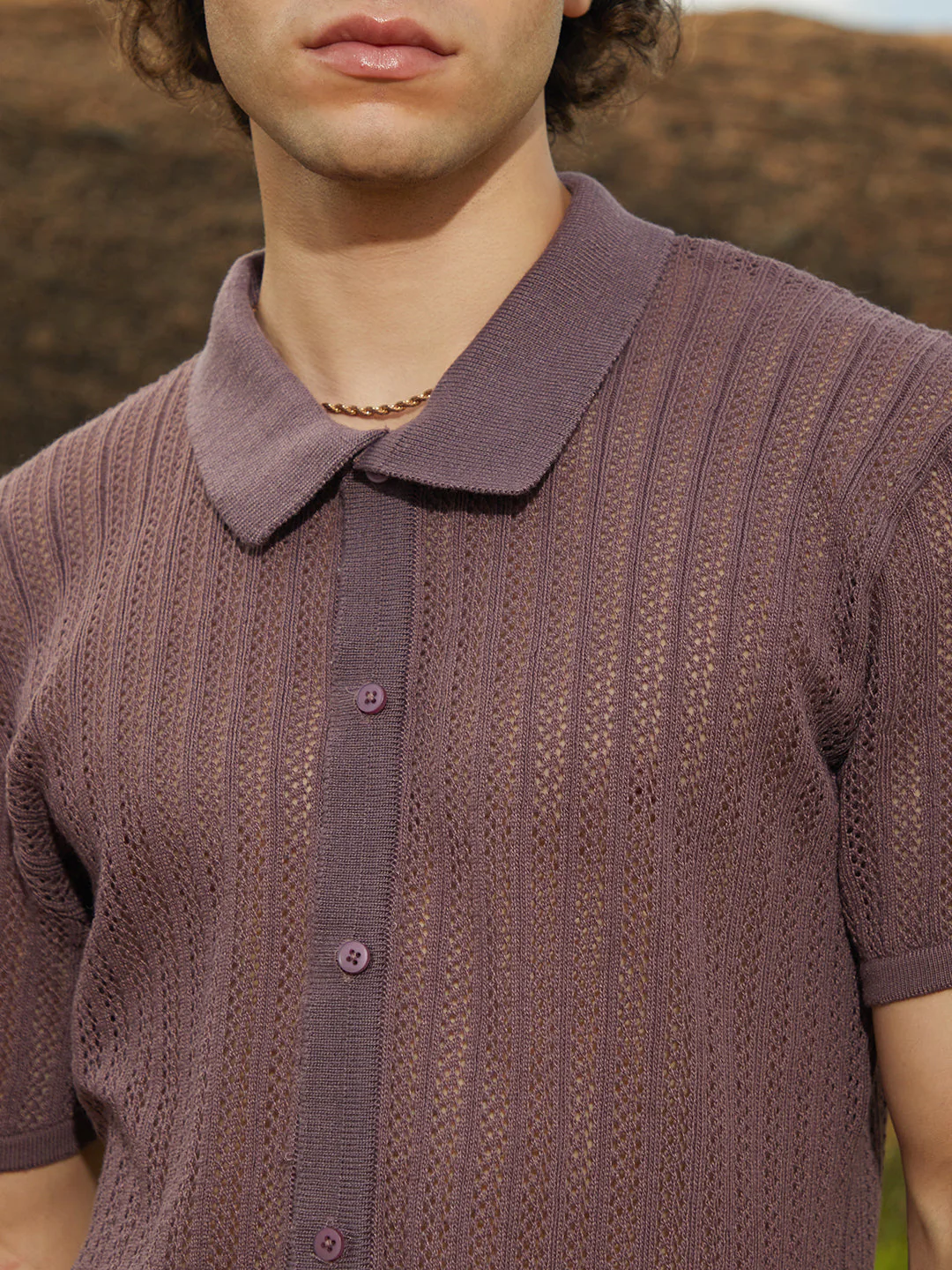 Stripe-Knit Polo Shirt - Image 7