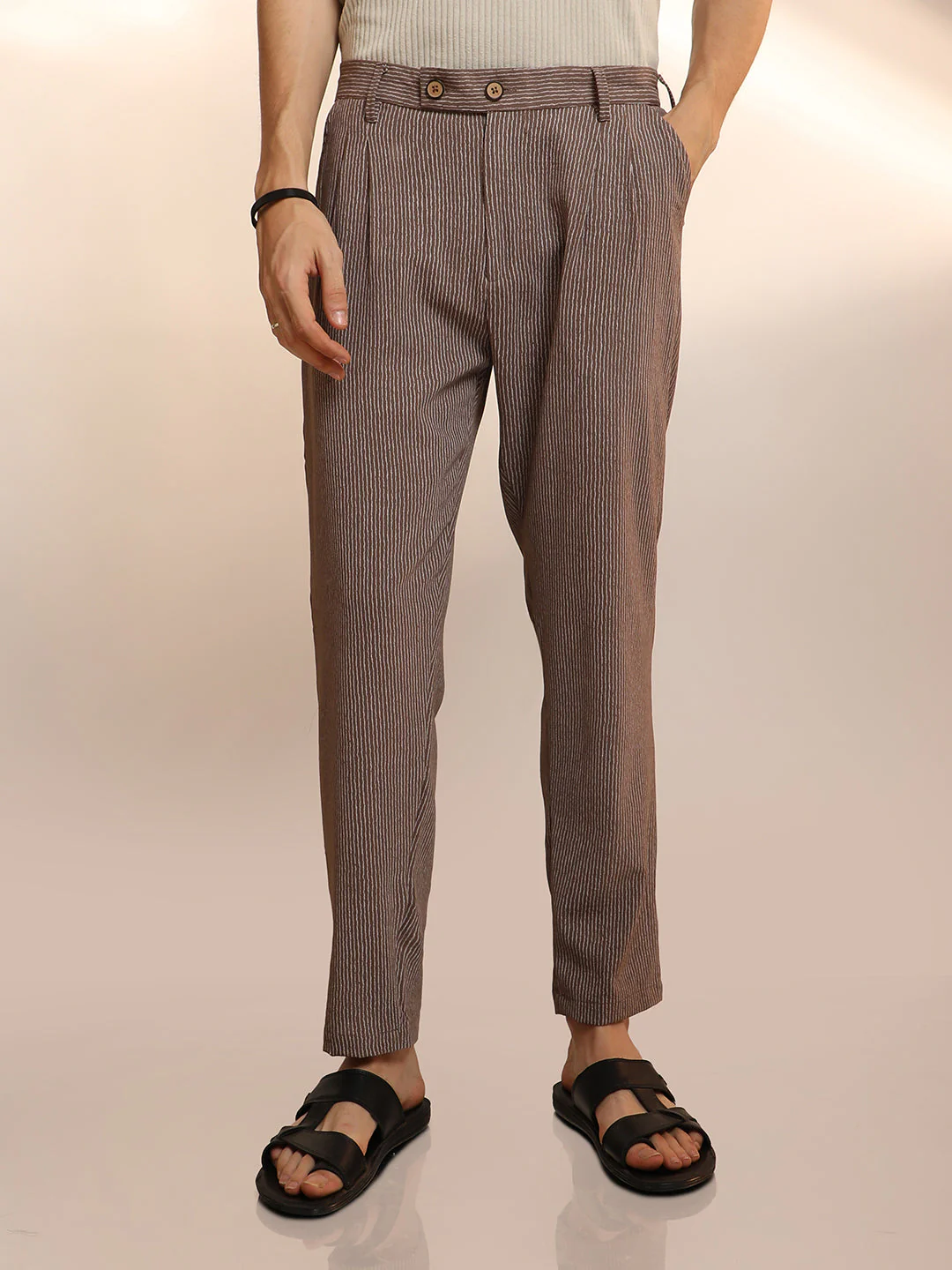 Lightweight - Striped Tailored Trousers - Image 2