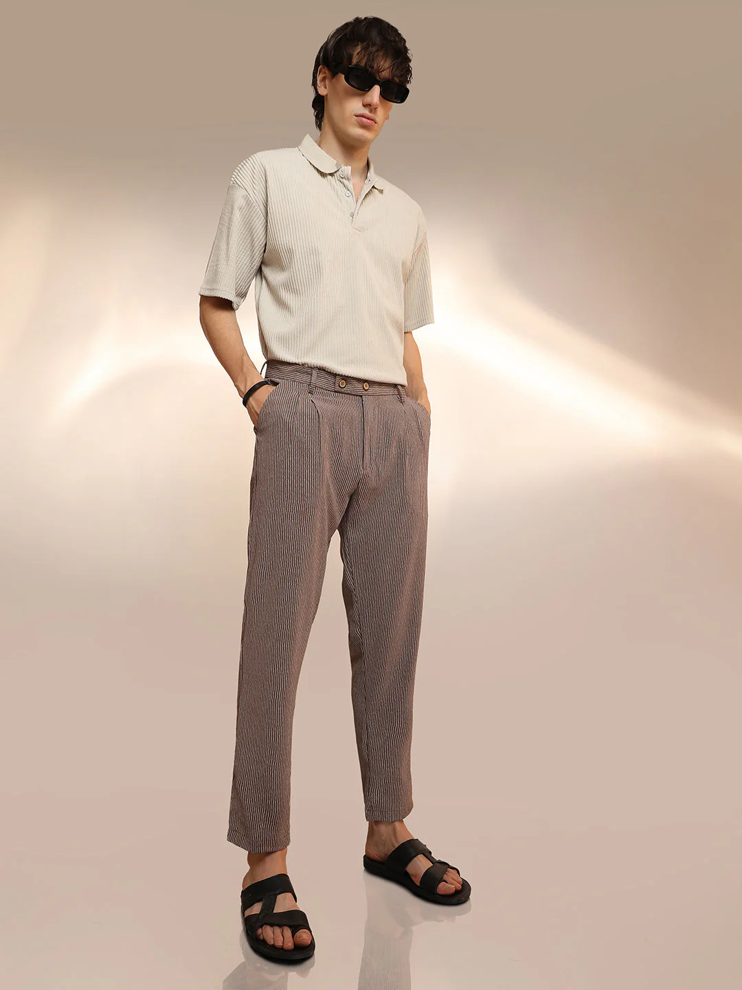 Lightweight - Striped Tailored Trousers - Image 6