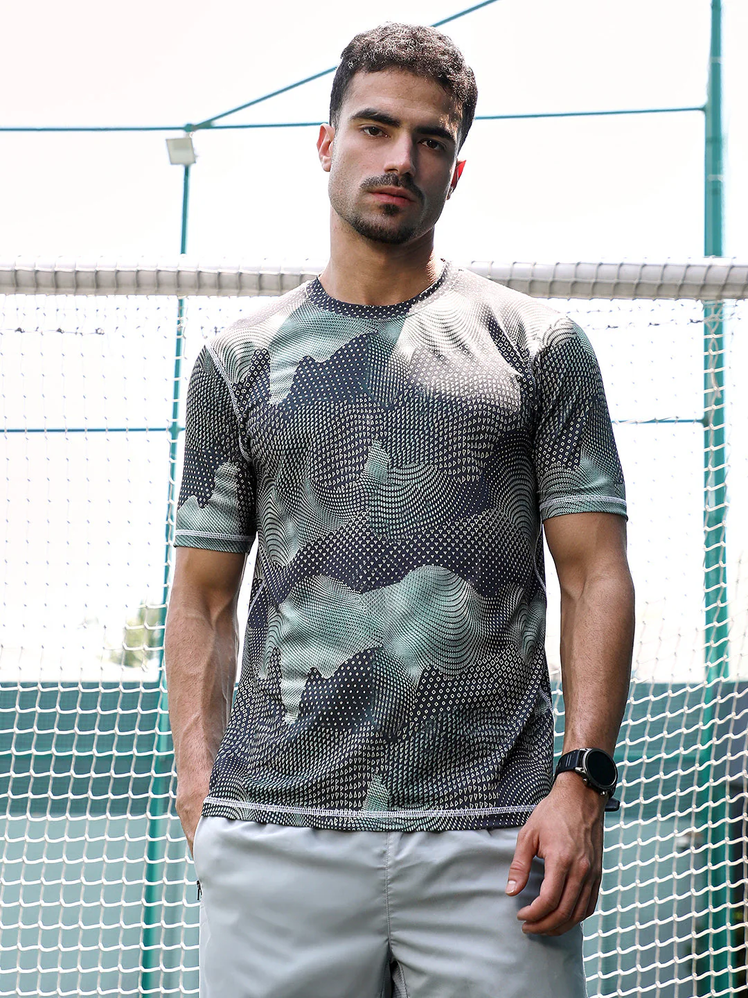 Abstract-Motif Activewear T-Shirt - Image 2