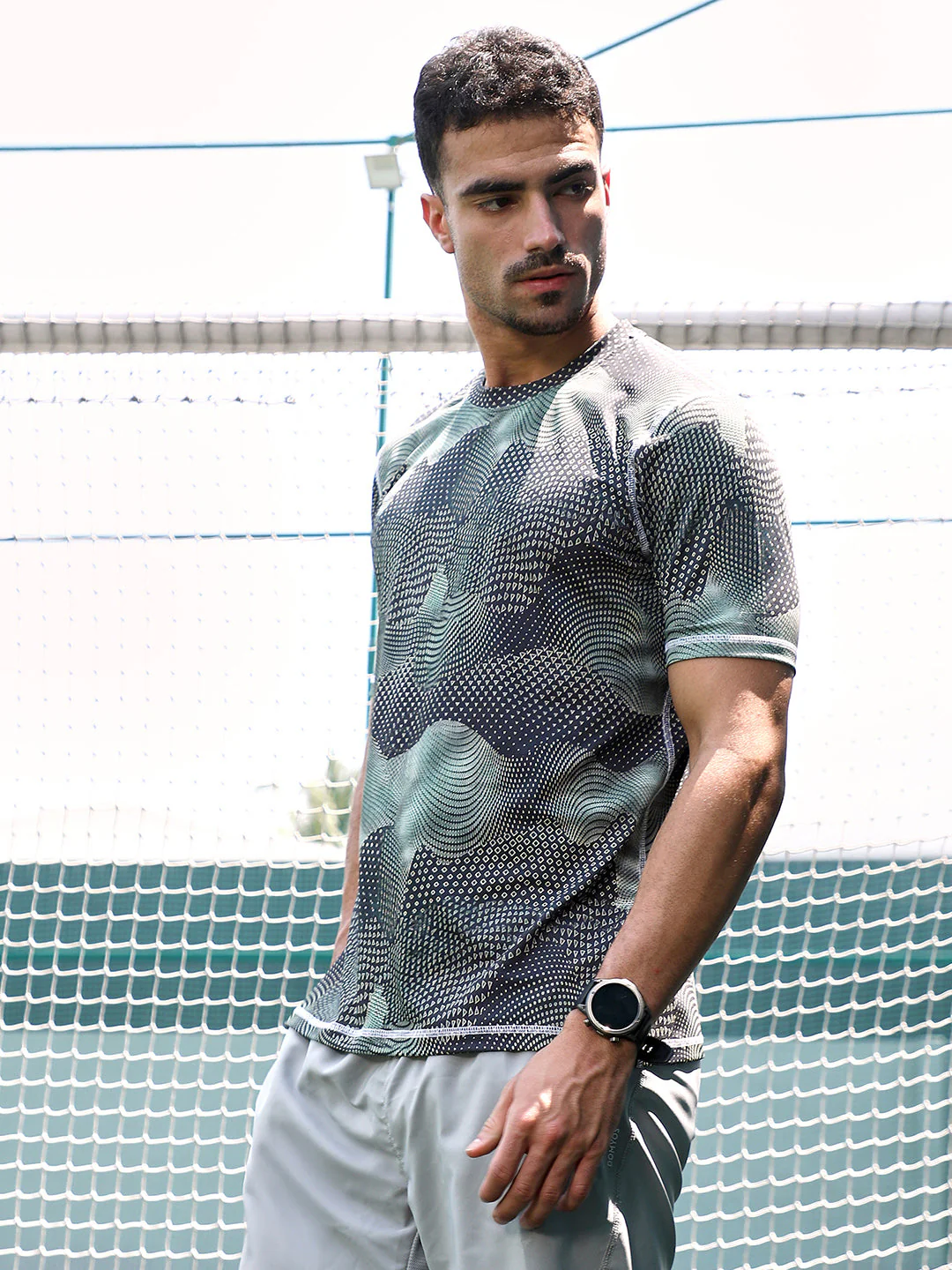 Abstract-Motif Activewear T-Shirt - Image 3