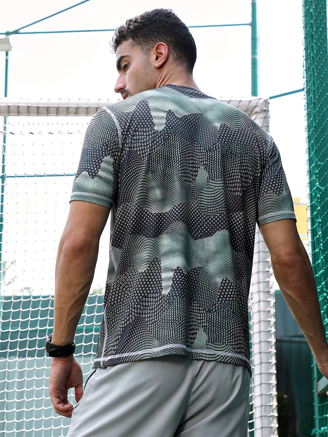 Abstract-Motif Activewear T-Shirt - Image 4