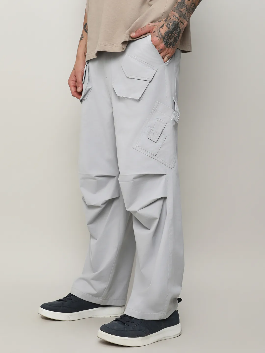 Asymmetrical Parachute Trousers - Image 3
