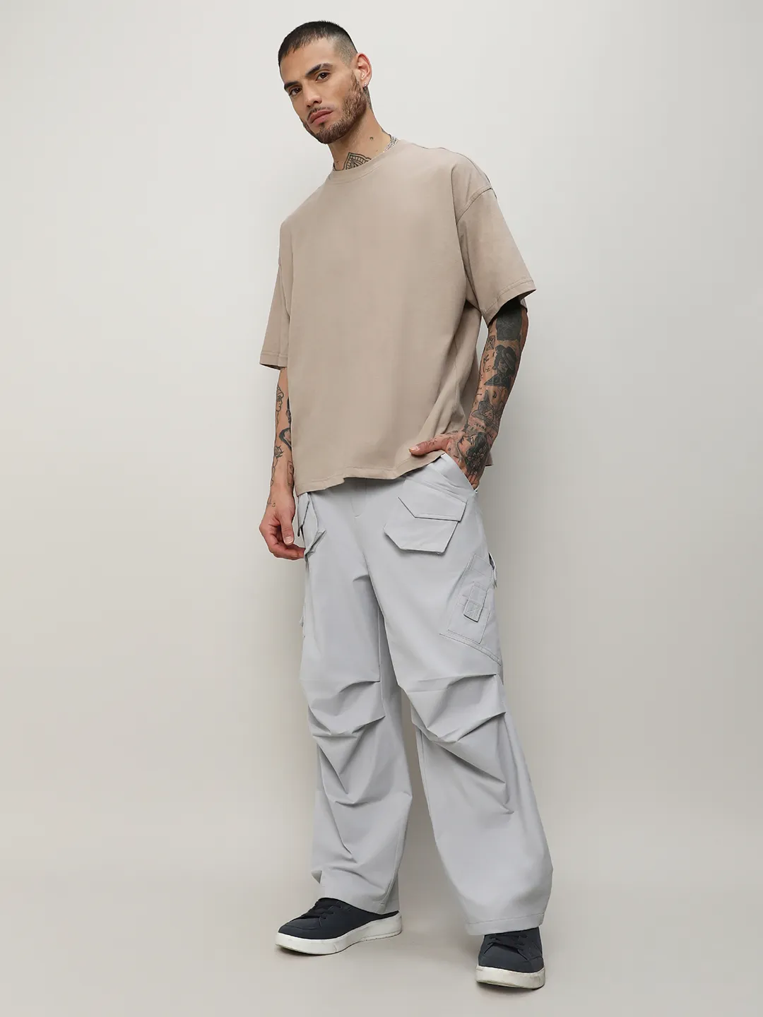 Asymmetrical Parachute Trousers - Image 5