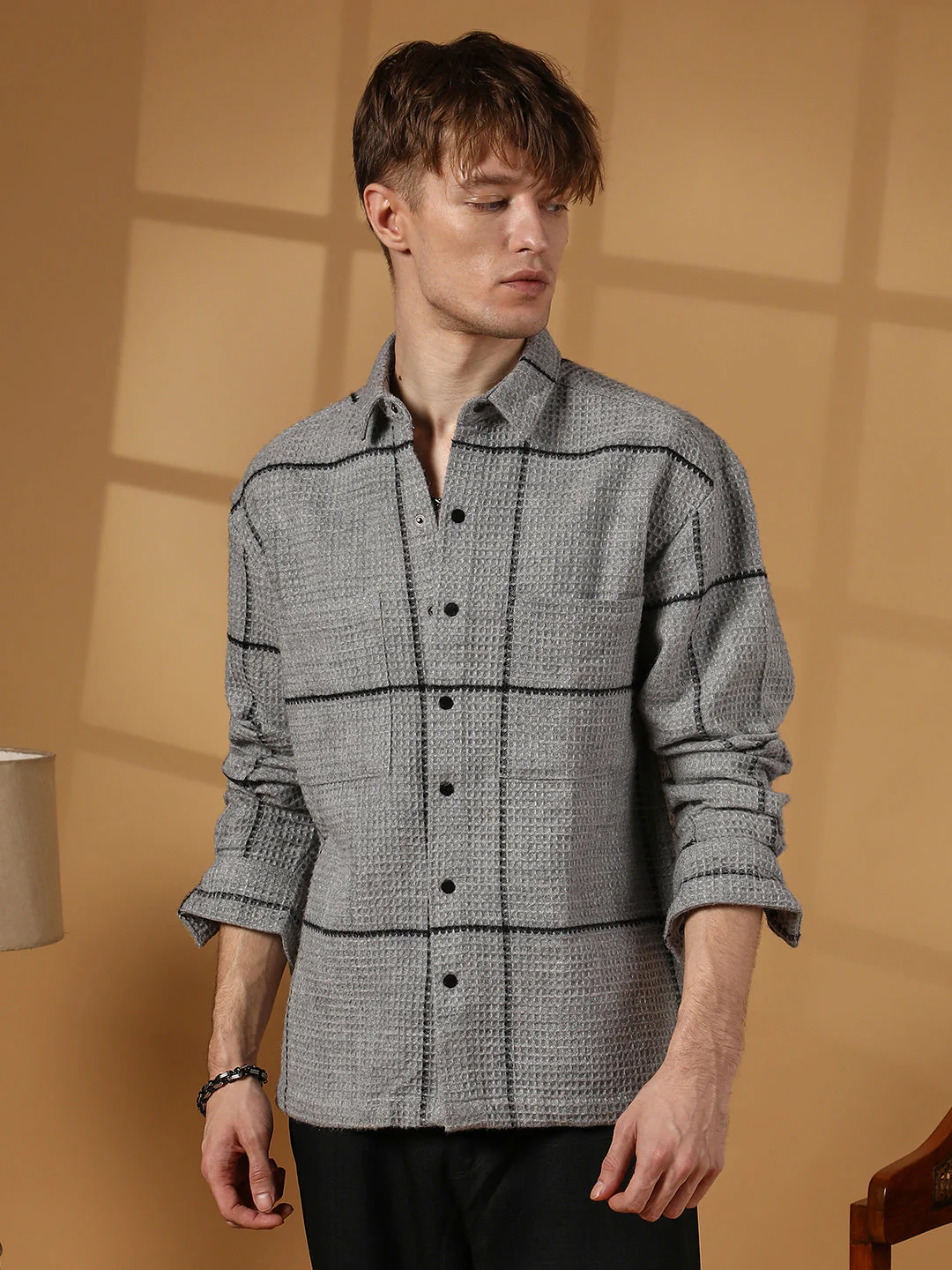 Graph-Check Waffle Overshirt - Image 2