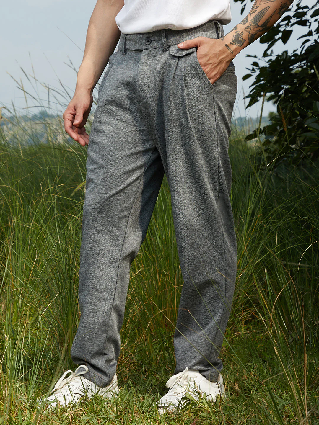 Heathered Tailored Trousers - Image 3