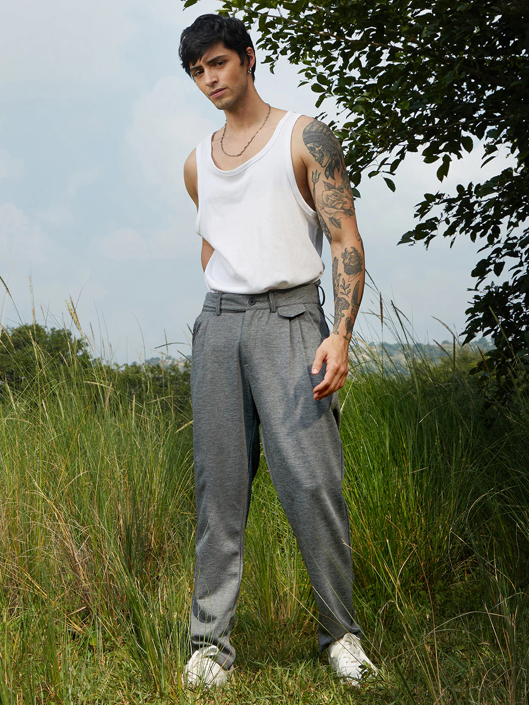 Heathered Tailored Trousers - Image 5