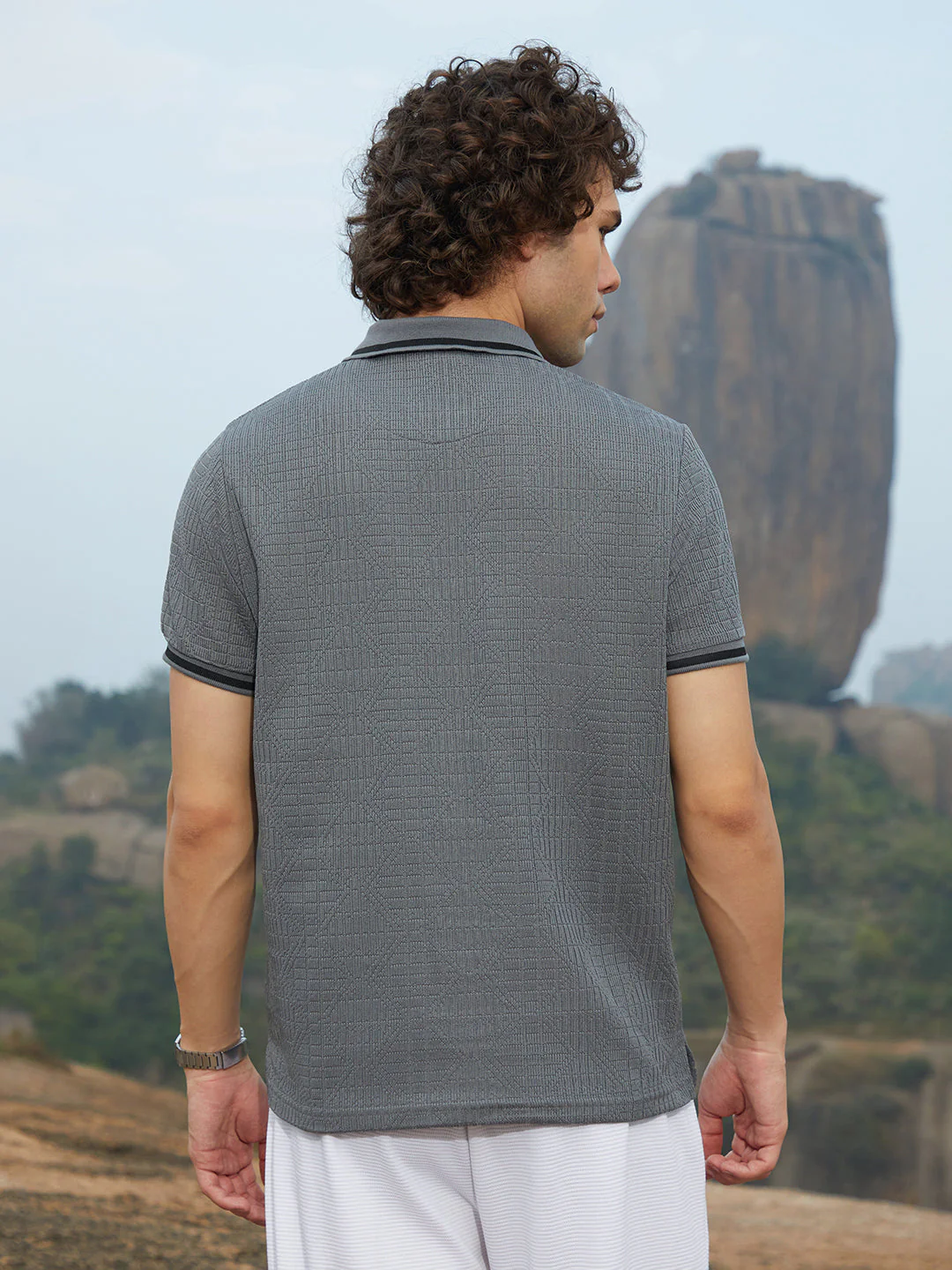 Oblique-Stripe Polo T-Shirt - Image 4