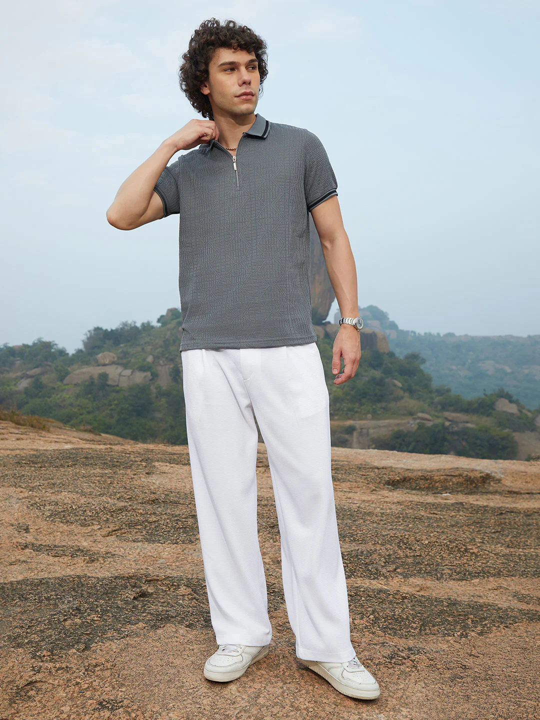 Oblique-Stripe Polo T-Shirt - Image 5