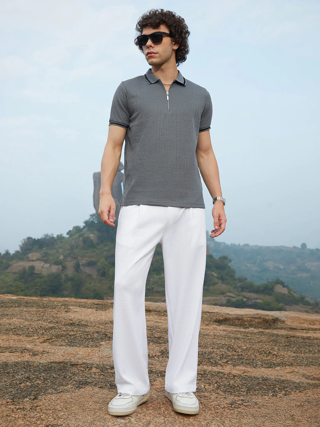 Oblique-Stripe Polo T-Shirt - Image 6