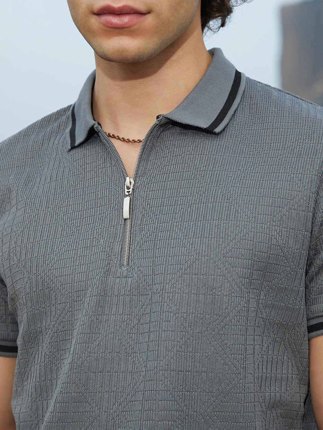 Oblique-Stripe Polo T-Shirt - Image 7