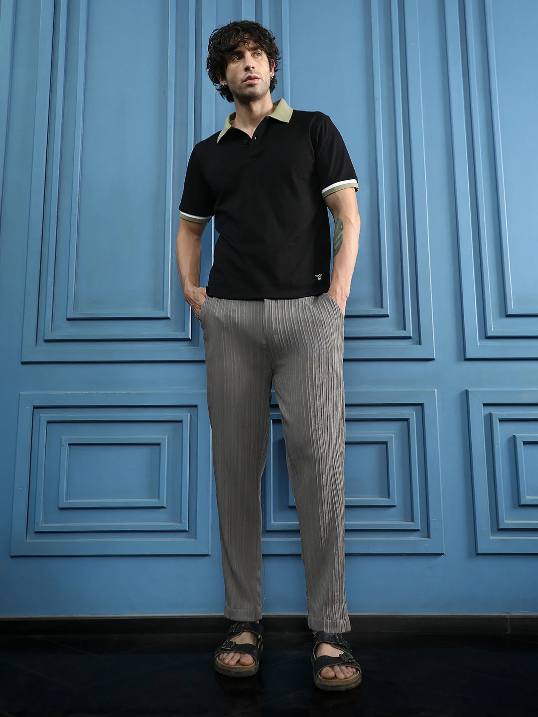 Pin-Tactile Chino Trousers - Image 5