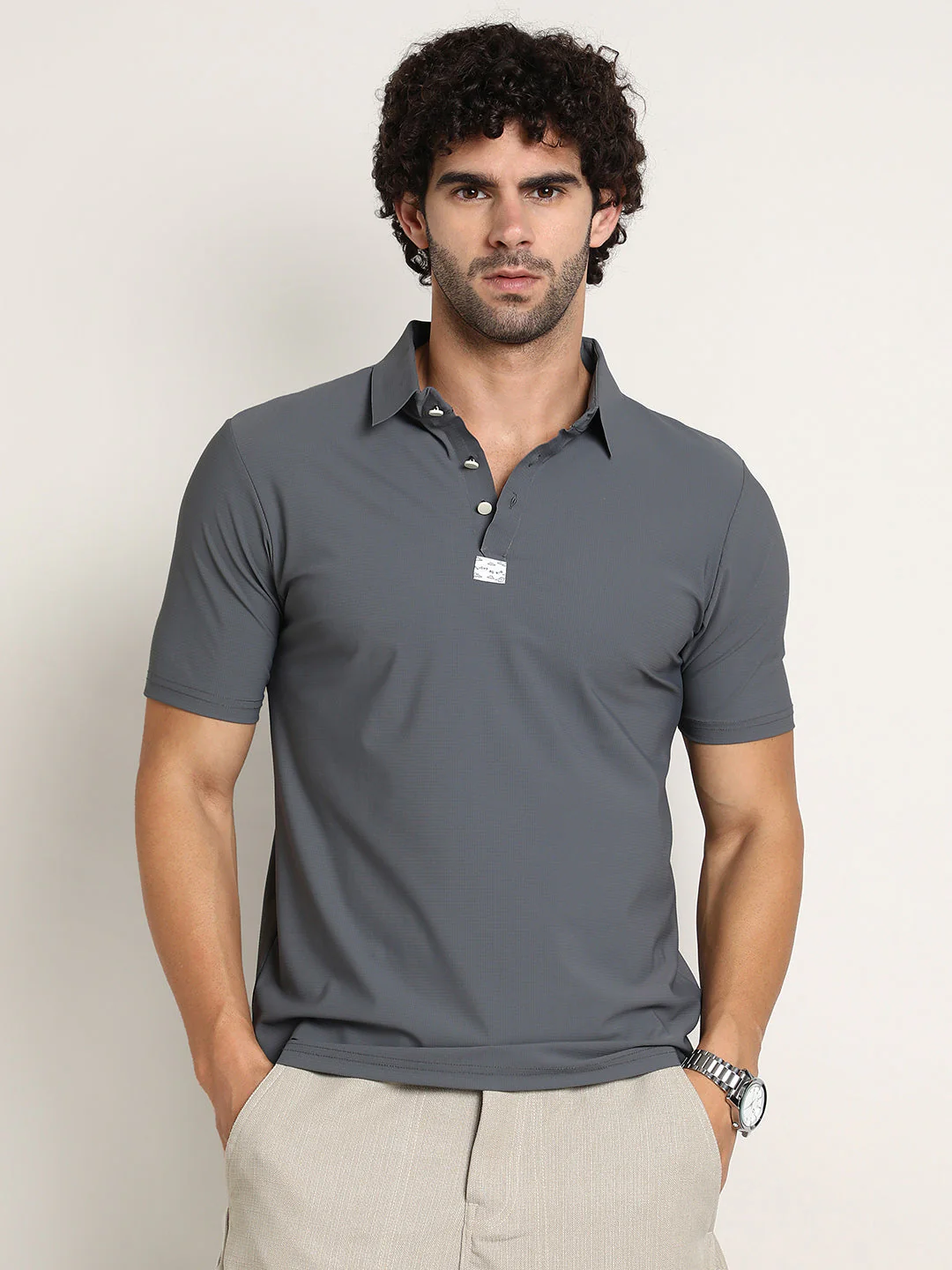 Seamless Waffle Polo T-Shirt - Image 2