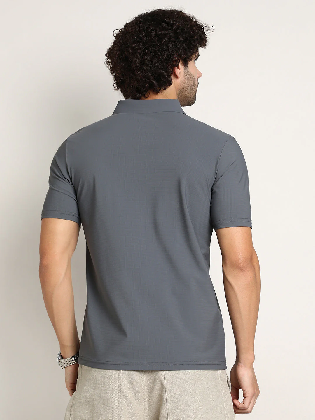 Seamless Waffle Polo T-Shirt - Image 4