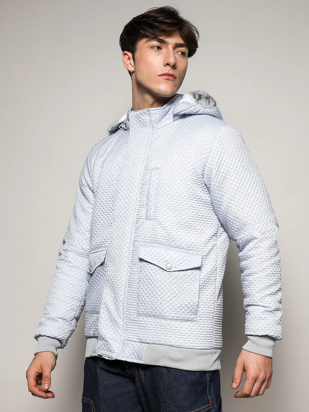Self-Design Rhombus Puffer Jacket - Image 3