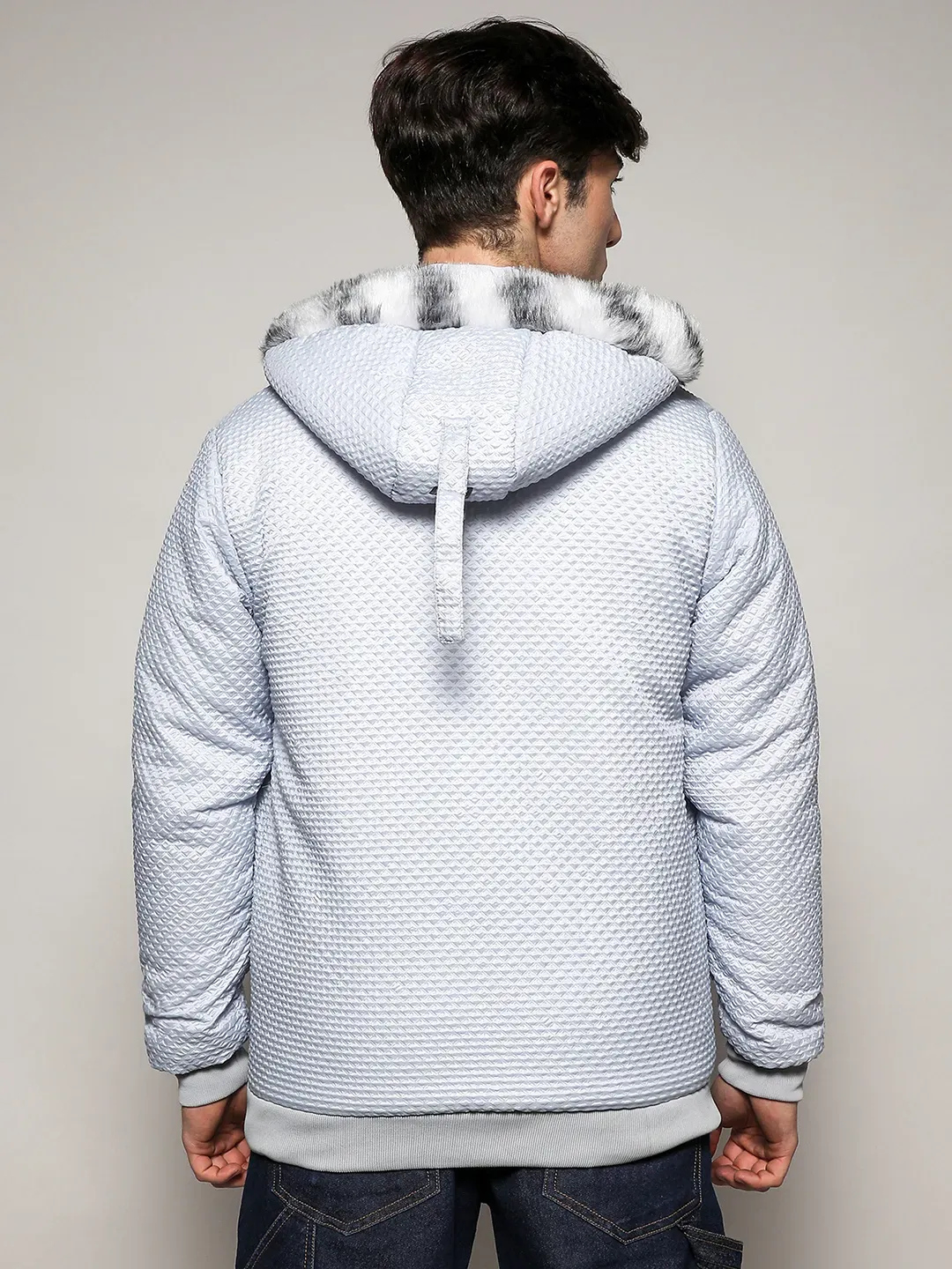 Self-Design Rhombus Puffer Jacket - Image 4