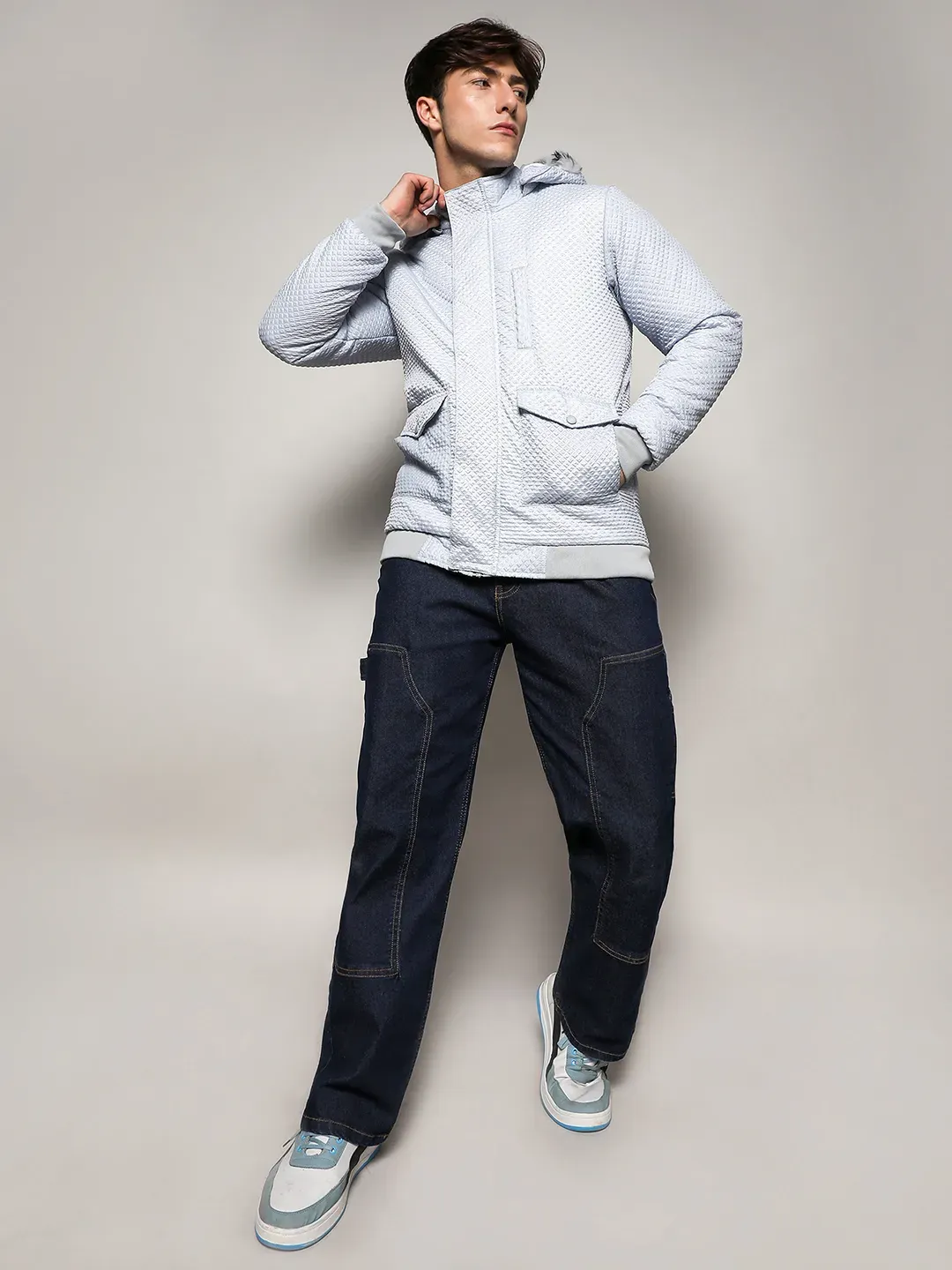 Self-Design Rhombus Puffer Jacket - Image 5