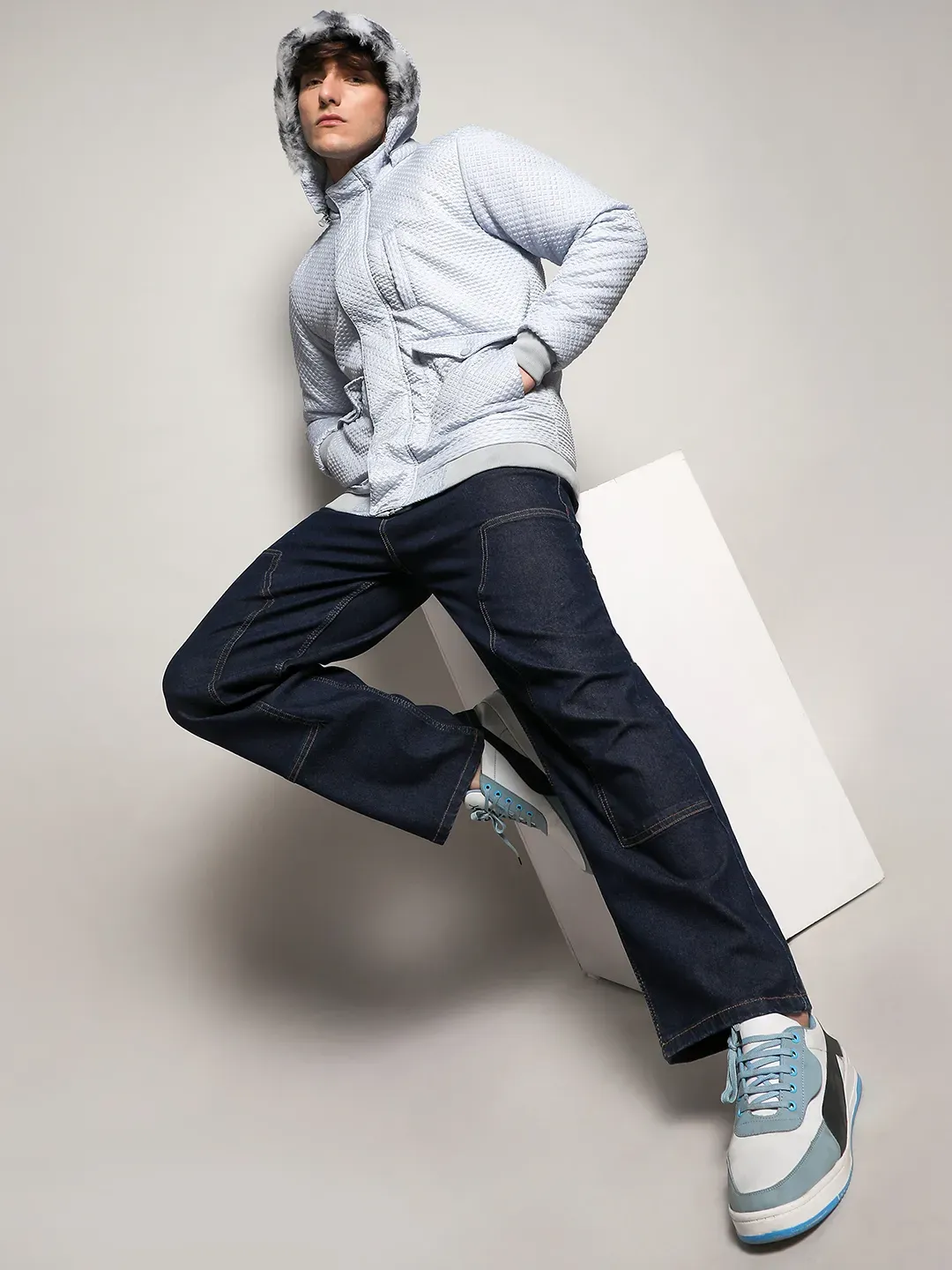 Self-Design Rhombus Puffer Jacket - Image 6