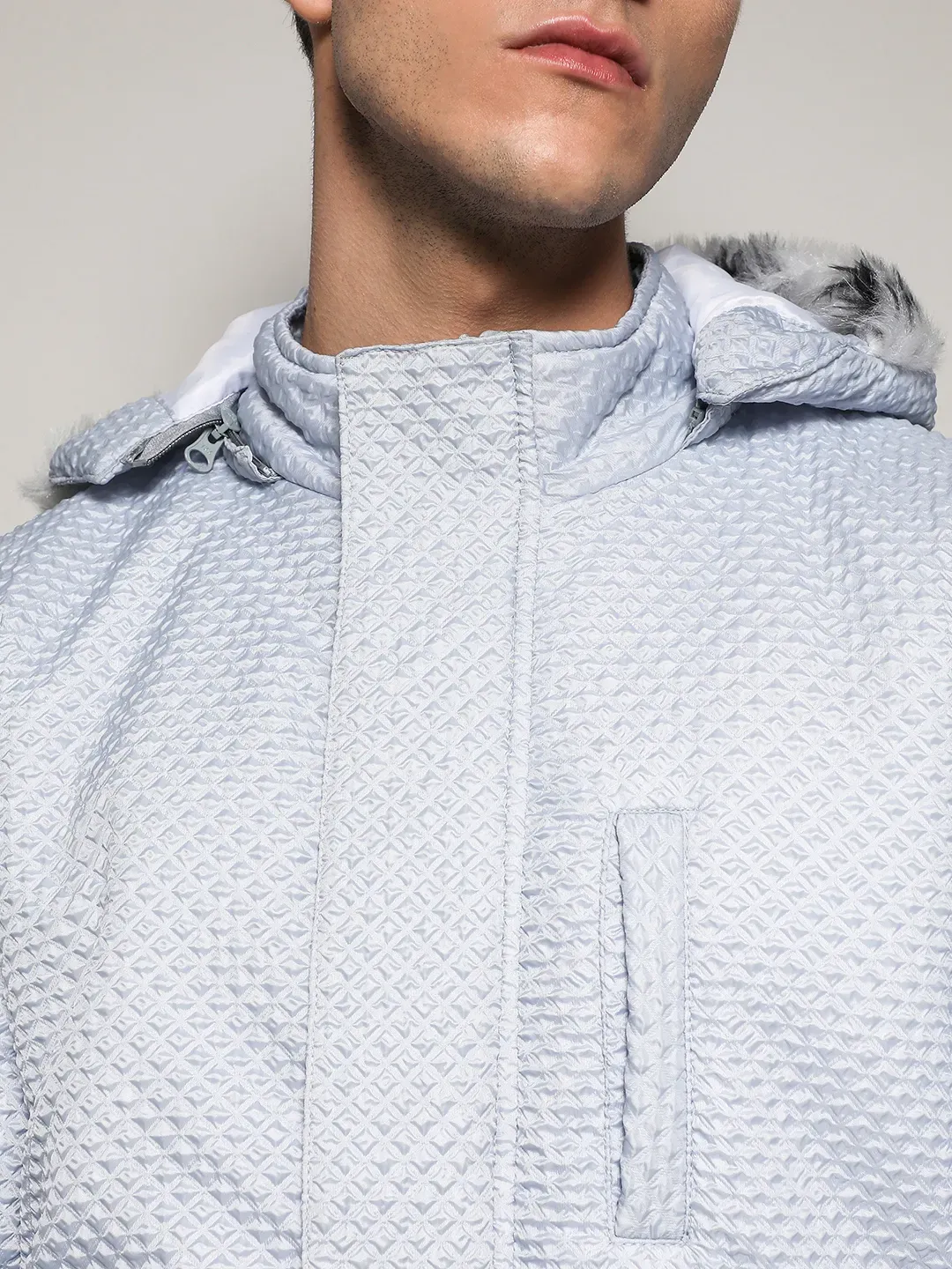Self-Design Rhombus Puffer Jacket - Image 7