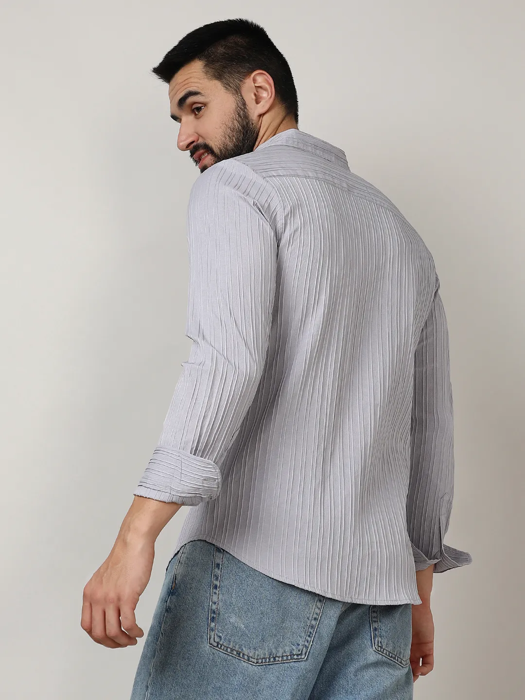 Self-Design Striped Shirt - Image 5