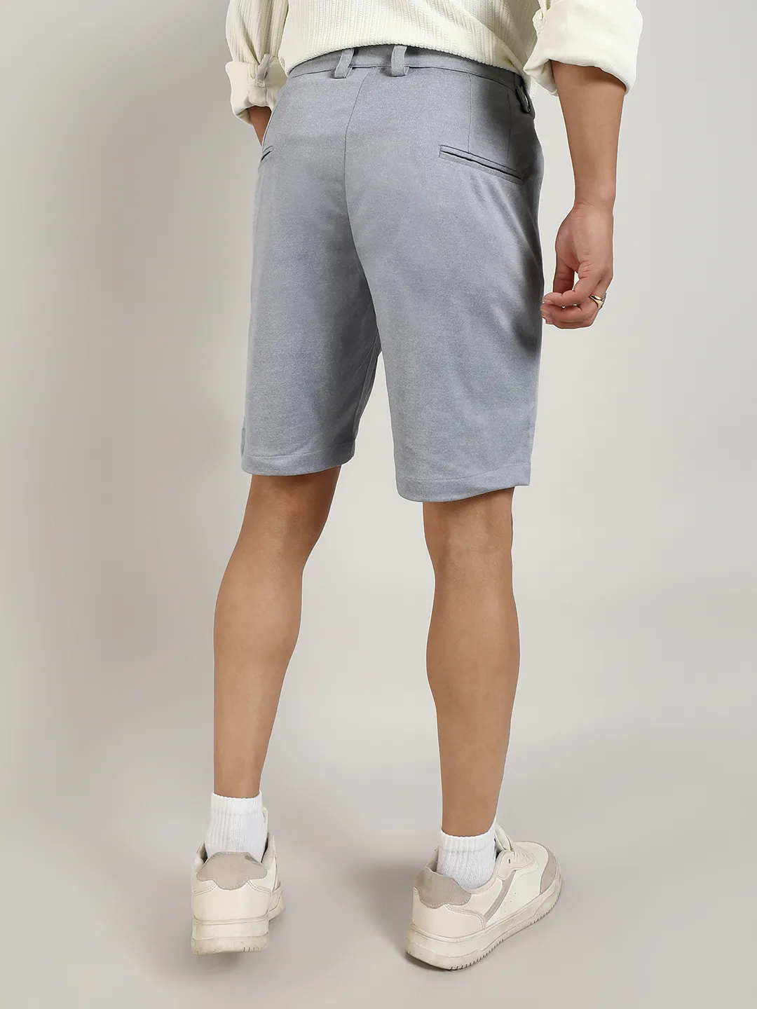 Solid Tailored Shorts - Image 4