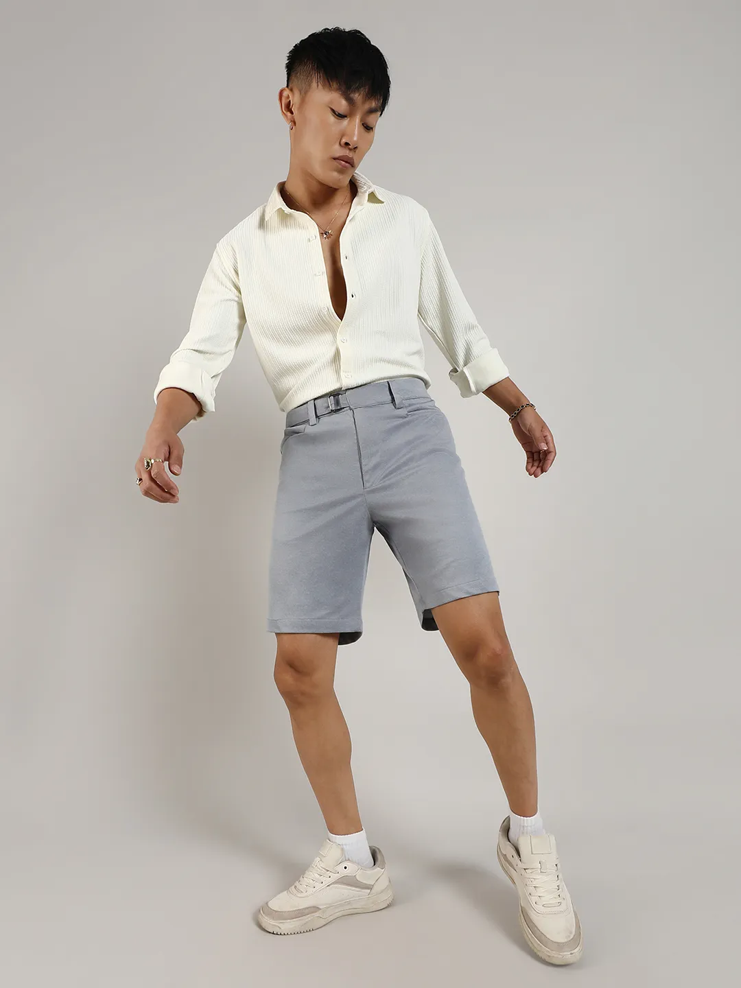 Solid Tailored Shorts - Image 5