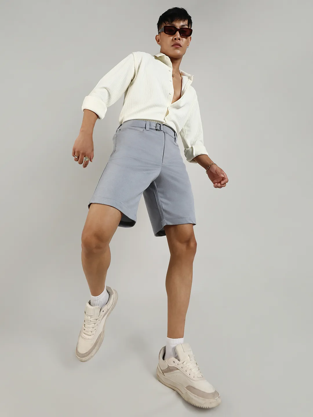 Solid Tailored Shorts - Image 6