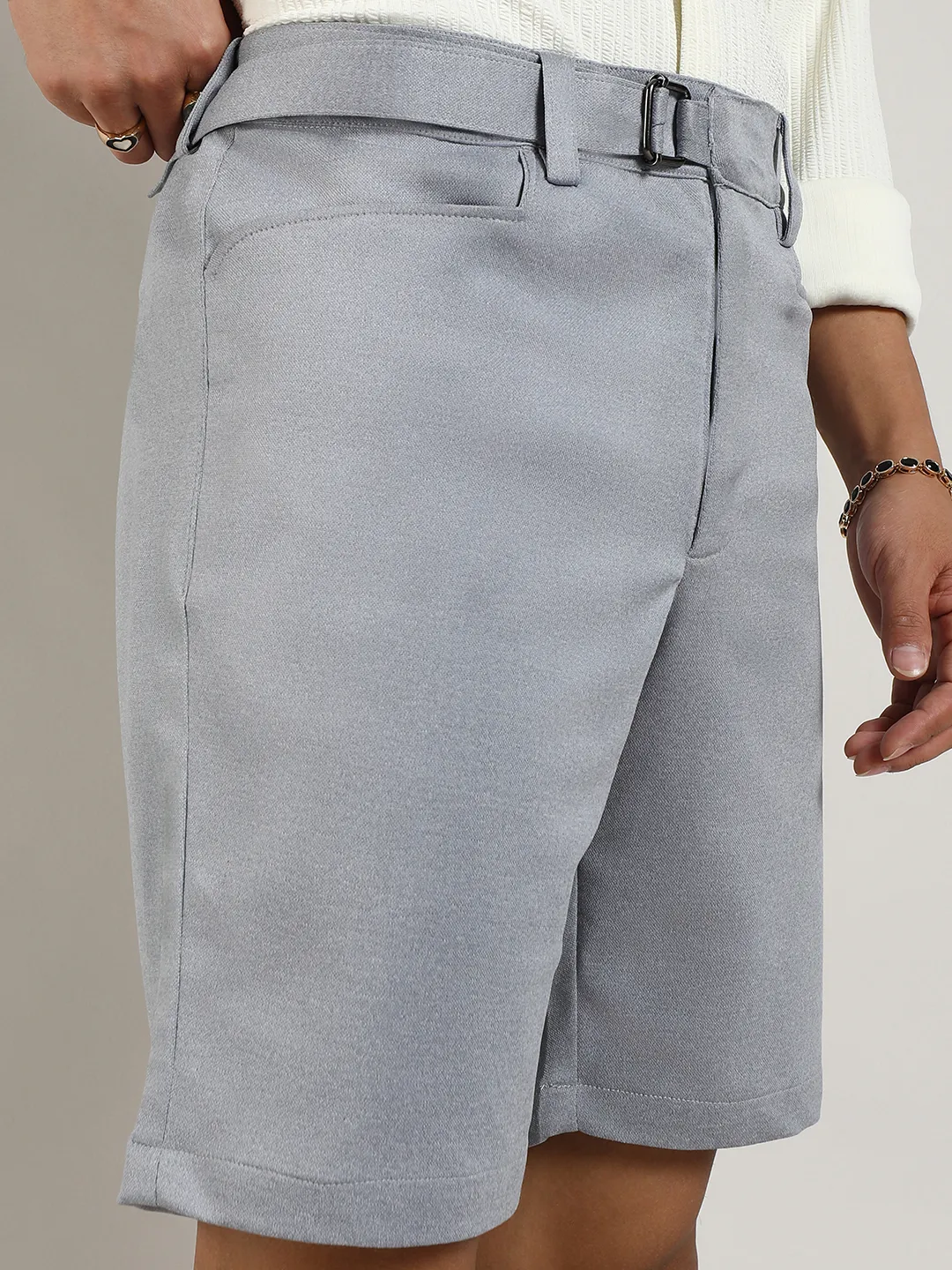 Solid Tailored Shorts - Image 7