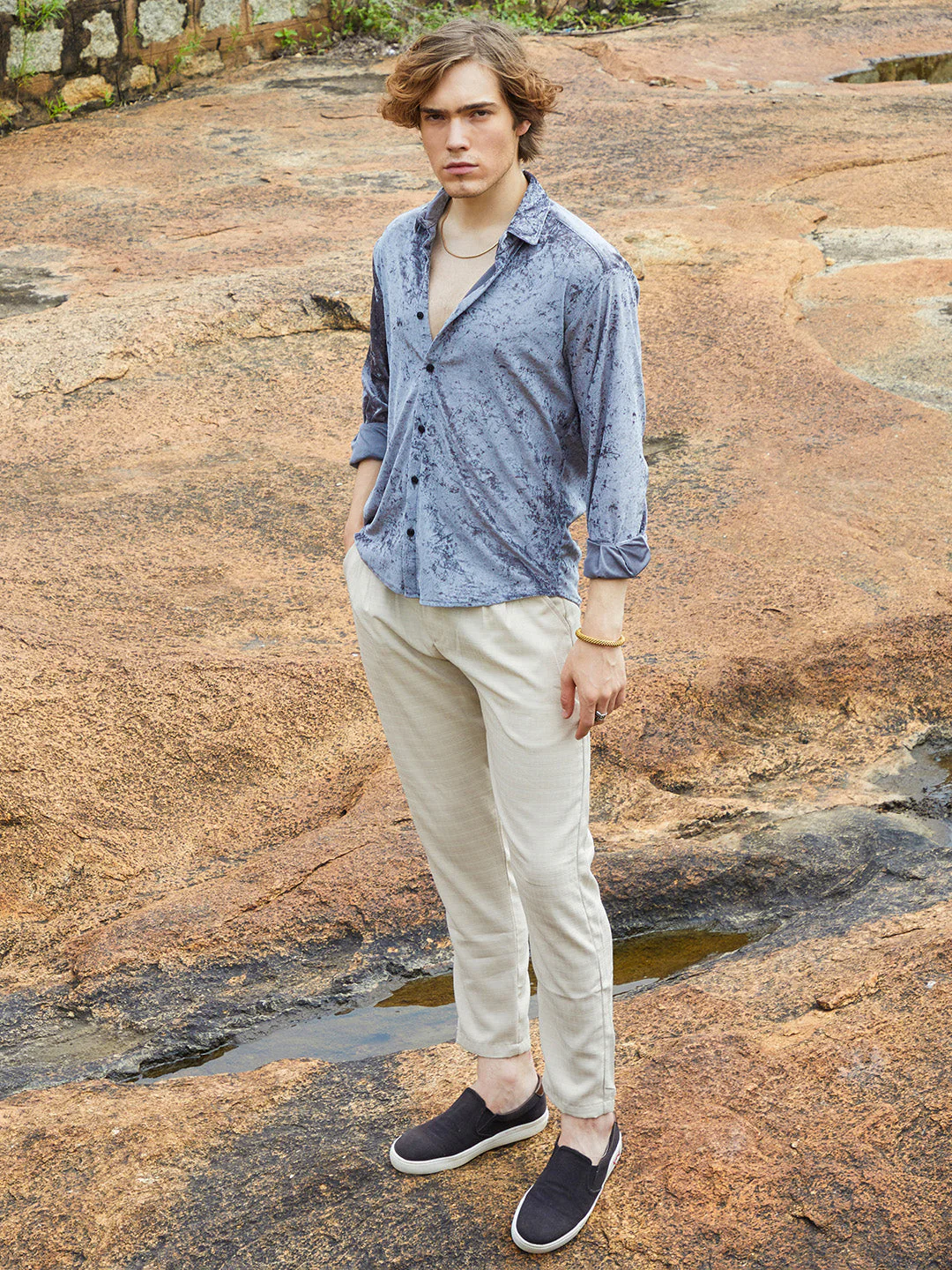 Solid Velvet Shirt - Image 5