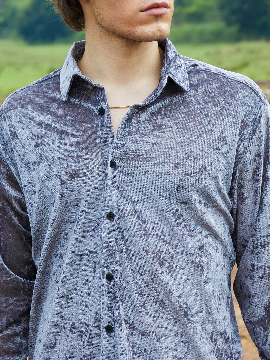 Solid Velvet Shirt - Image 7