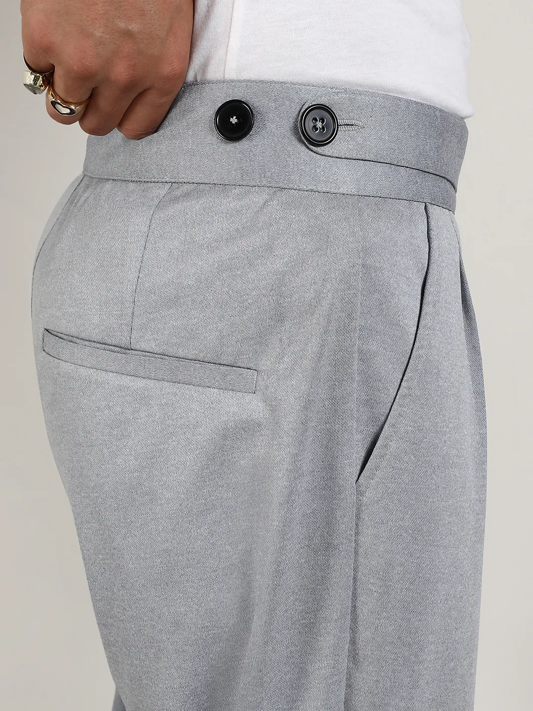 Lightweight - Tailored Heathered Trousers - Image 7