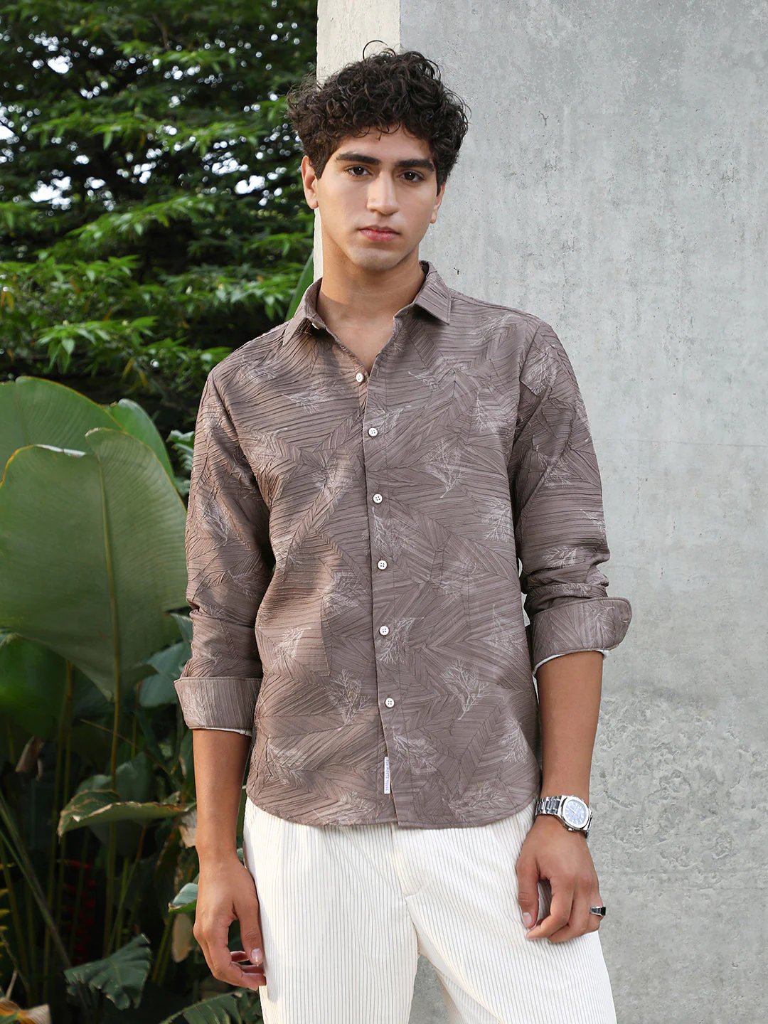 Twig-Imprint Foliage-Tactile Shirt - Image 2