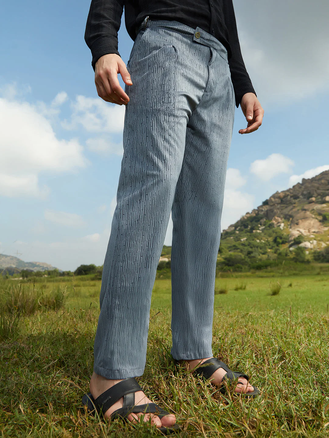 Lightweight - Veined Tailored Trousers - Image 3