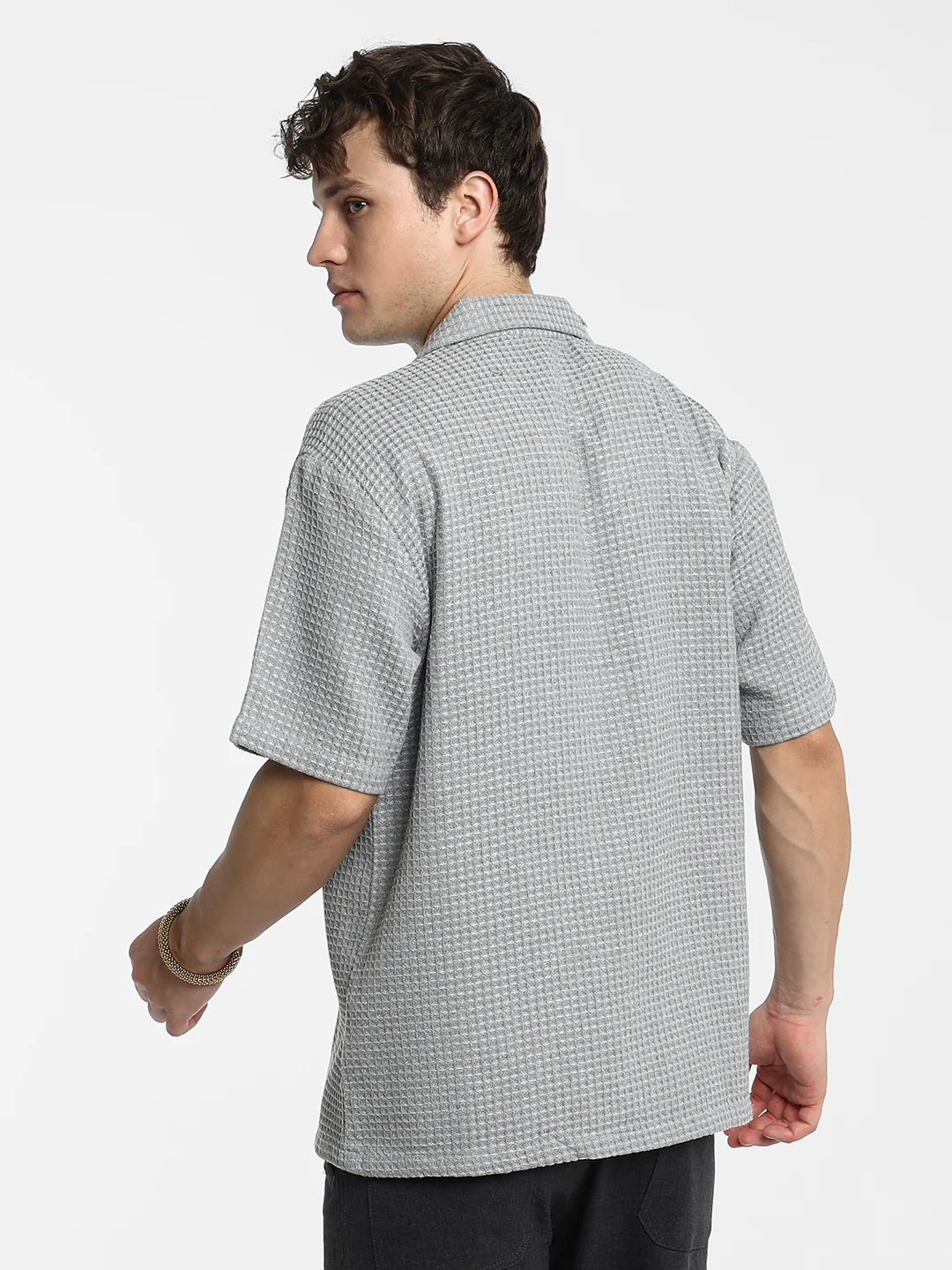 Waffle-Knit Oversized Shirt - Image 11