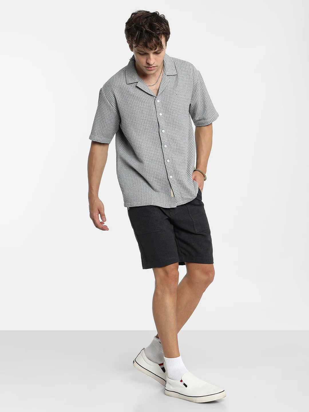 Waffle-Knit Oversized Shirt - Image 12