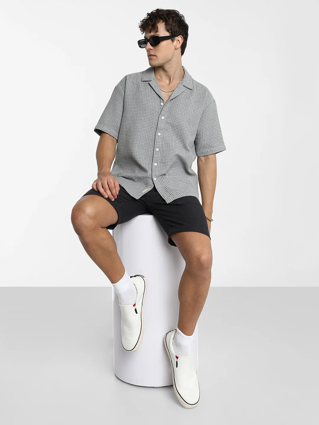 Waffle-Knit Oversized Shirt - Image 13