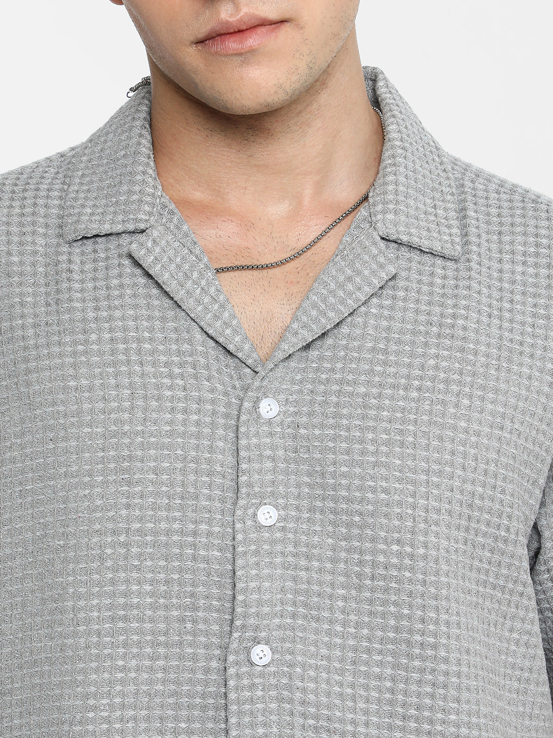 Waffle-Knit Oversized Shirt - Image 14